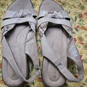 Naturalizer Taupe Sandals with Snakeskin Accents